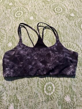 Fabletics Black Marble Strappy Sports Bra
